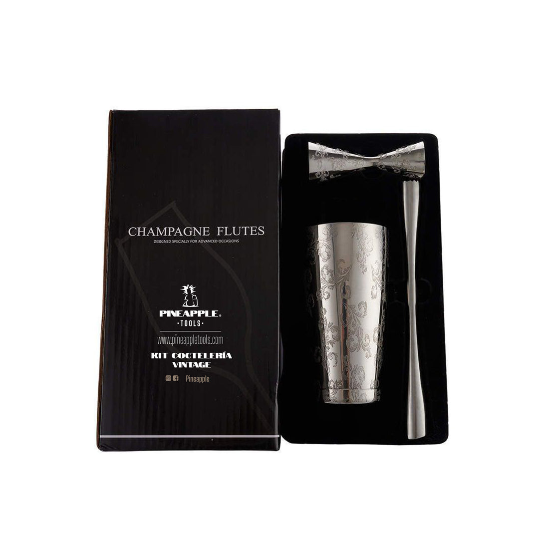 Kit Coctelería Vintage Plata (3 pzas)