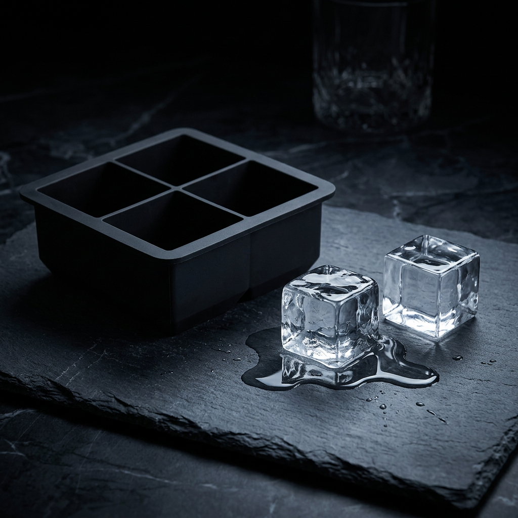 Molde Hielo Cubo Negro (4 cubos)