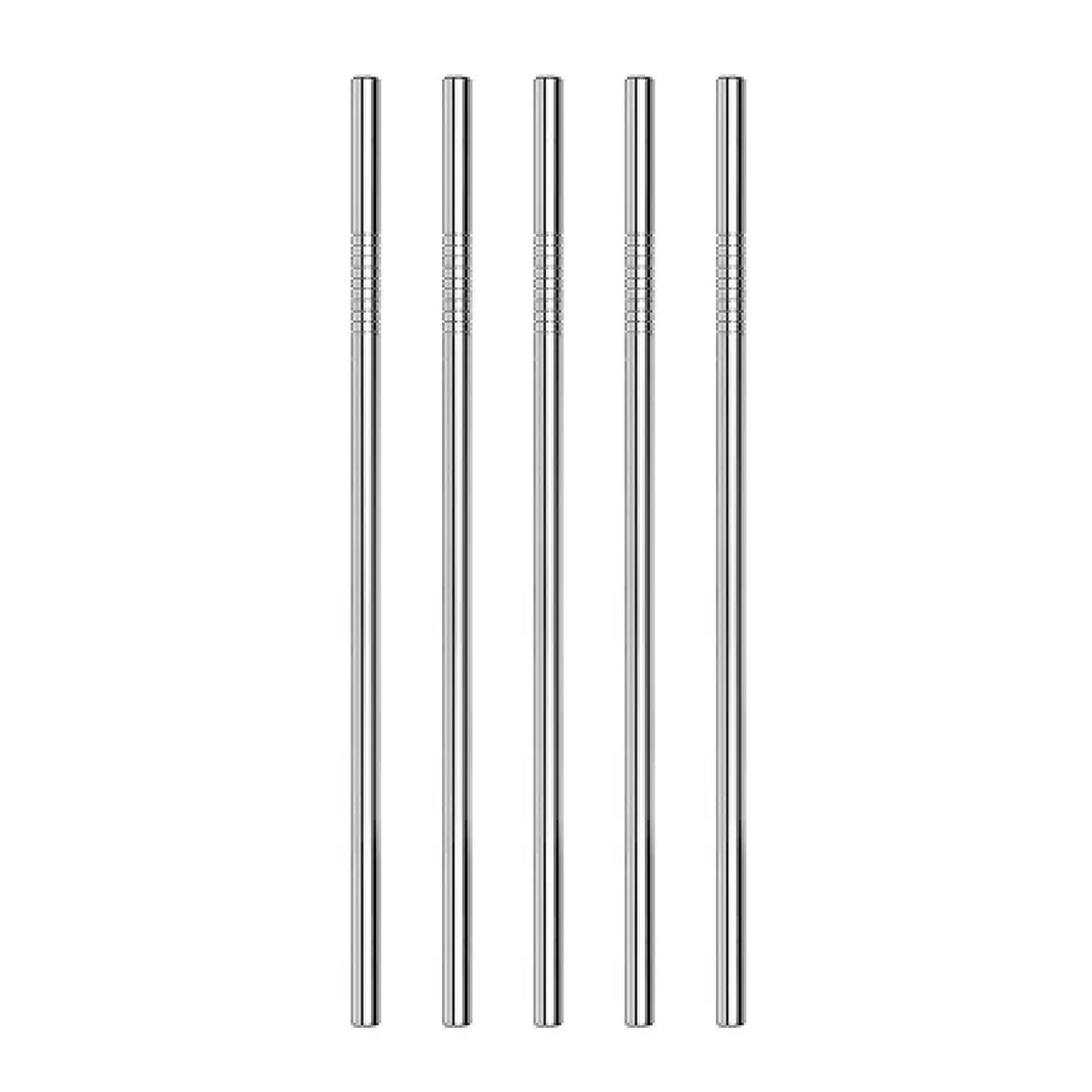 Popotes Rectos Plata 5pz