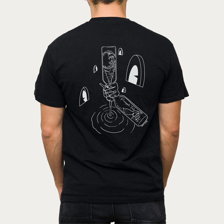 Playera Negra Hombre Shaker