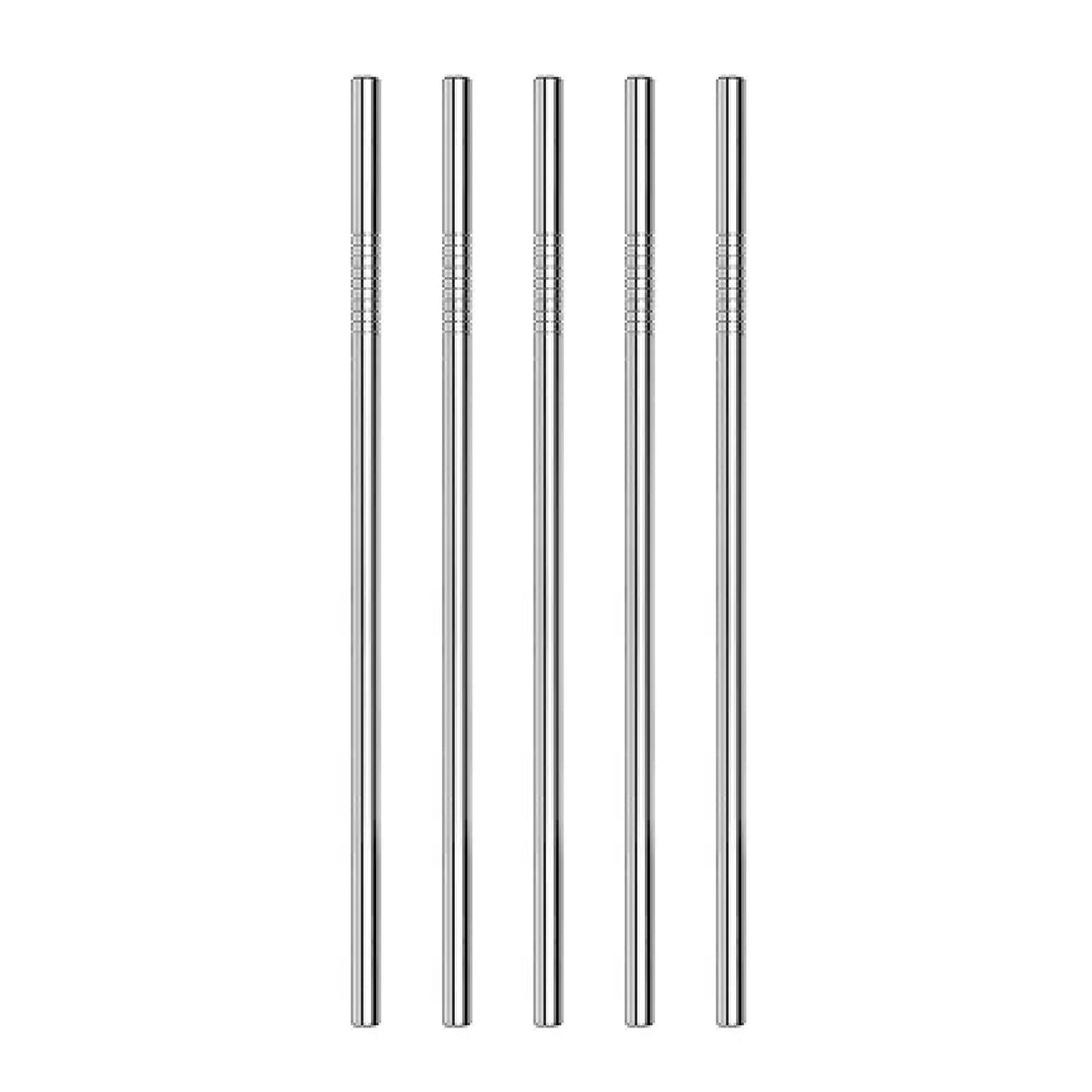 Popotes Rectos Plata 5pz