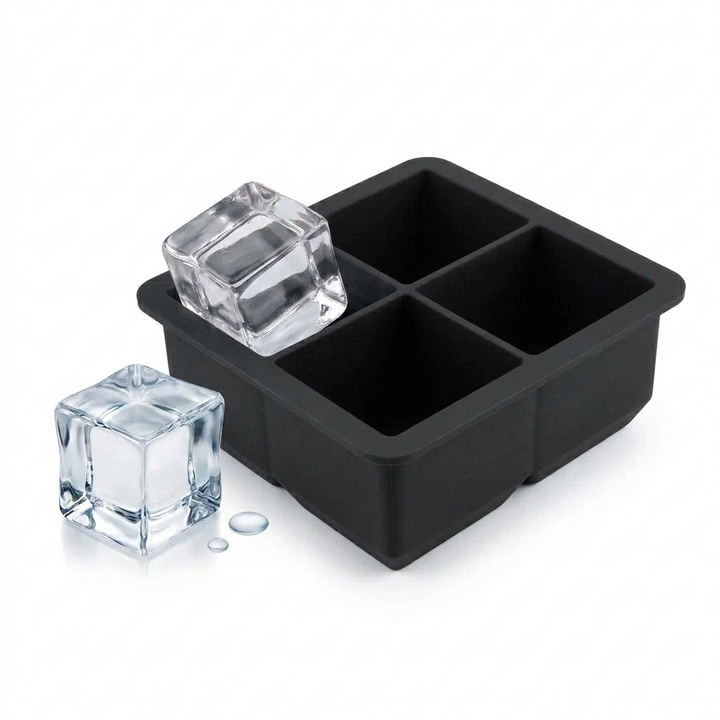 Molde Hielo Cubo Negro (4 cubos)
