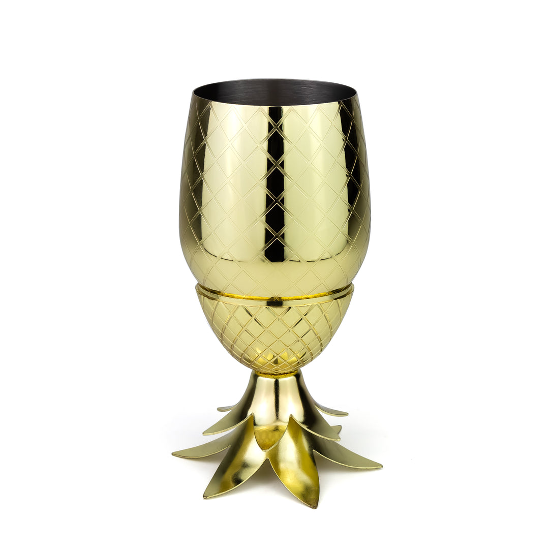 Vaso Piña con Popote Oro