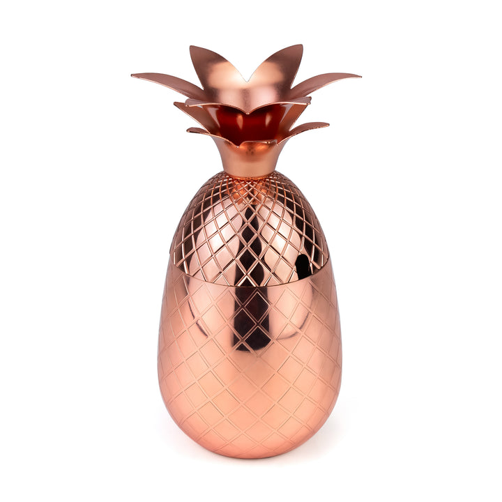 Vaso Piña con Popote Cobre
