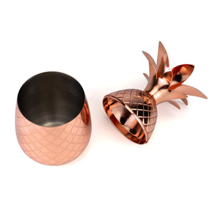 Vaso Piña con Popote Cobre