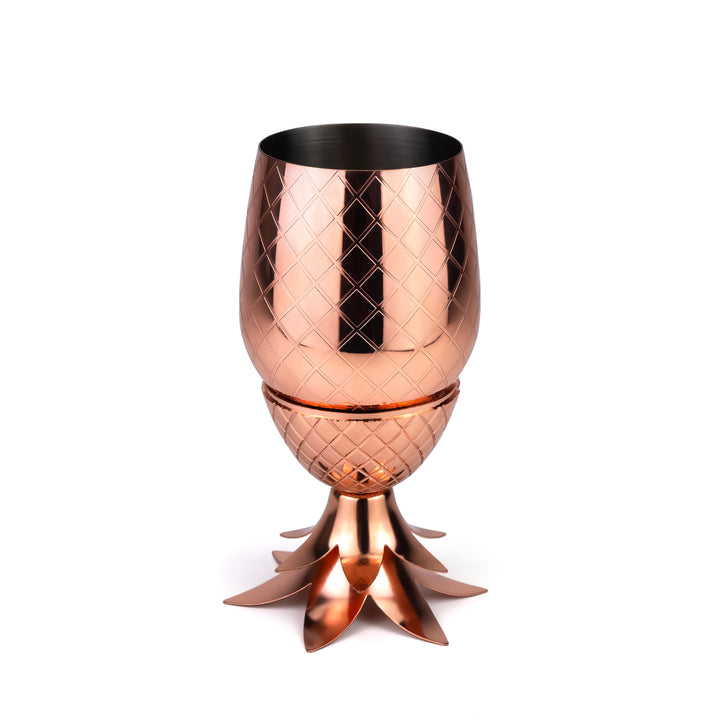 Vaso Piña con Popote Cobre