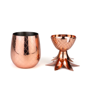 Vaso Piña con Popote Cobre