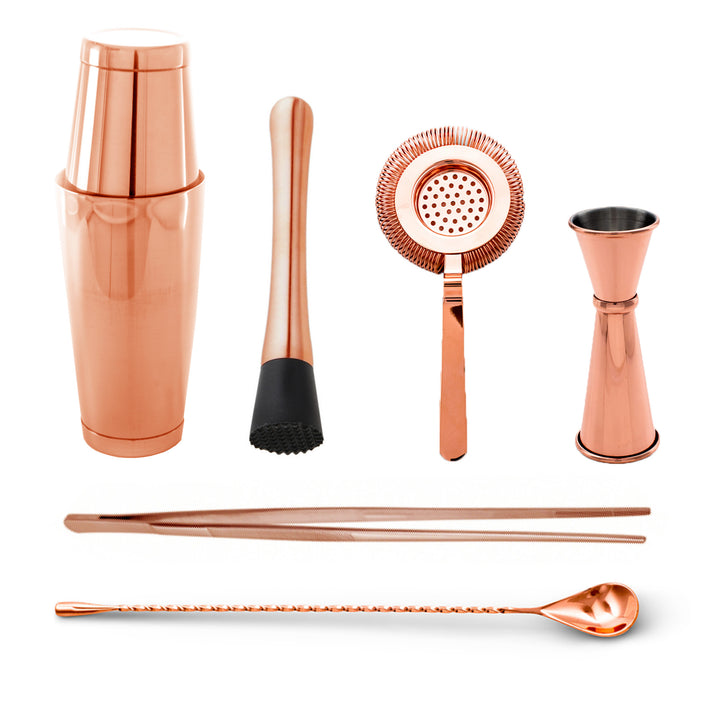 Kit Coctelería Cobre Macerador (6 pzas)